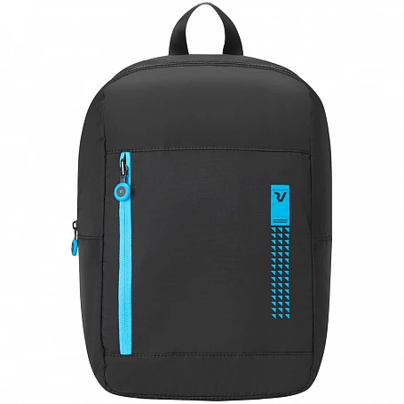 Складной рюкзак Compact Neon, черный с голубым